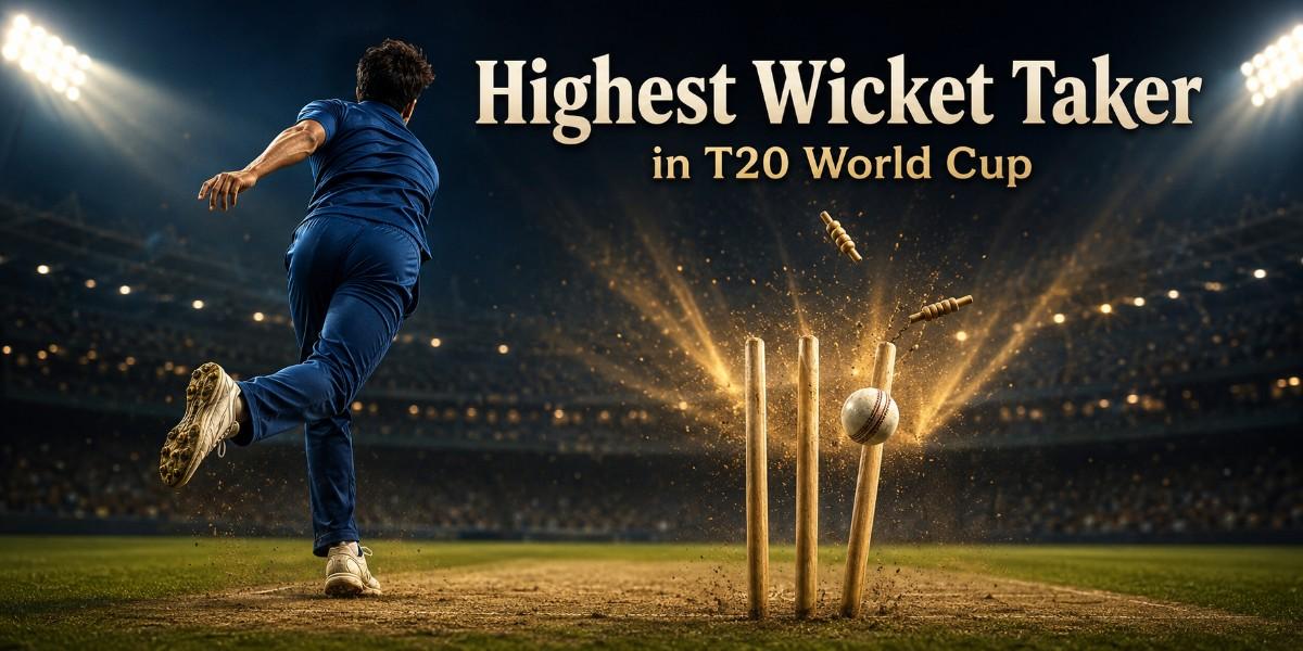 Highest Wicket Taker in T20 World Cup breaking the stumps under stadium lights