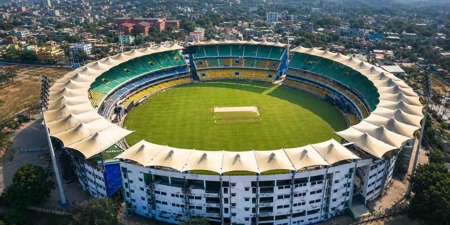 Barsapara Stadium aerial view in Guwahati